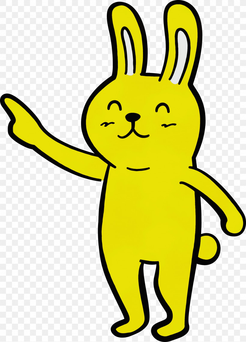 Cartoon Animal Figurine Yellow Whiskers Rabbit, PNG, 2154x2999px, Cartoon Rabbit, Animal Figurine, Cartoon, Cute Rabbit, Happiness Download Free