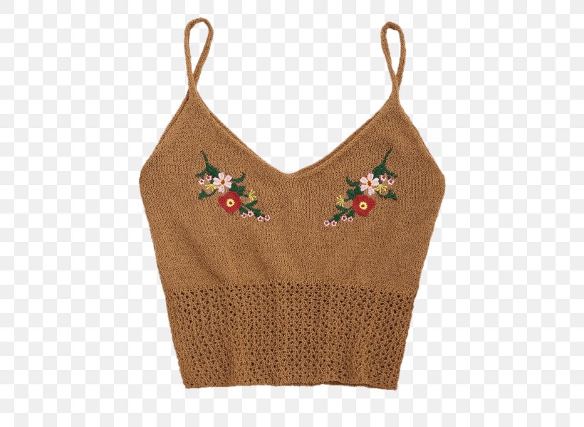 Crop Top Fashion Tanktop Clothing, PNG, 451x600px, Top, Brown, Clothing, Crop Top, Embellishment Download Free