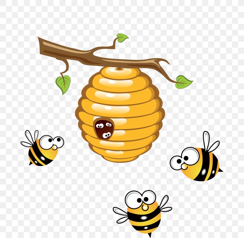 Honey Bee Beehive Clip Art, PNG, 800x800px, Bee, Artwork, Beehive, Creative Market, Food Download Free