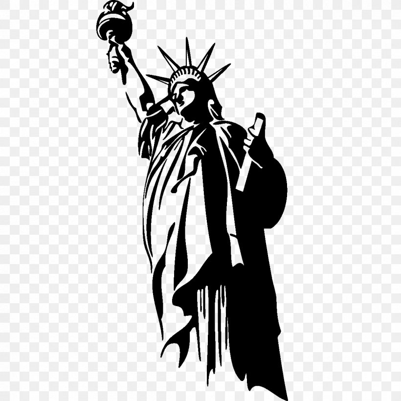 Statue Of Liberty Drawing Clip Art, PNG, 1200x1200px, Statue Of Liberty, Art, Artwork, Black, Black And White Download Free
