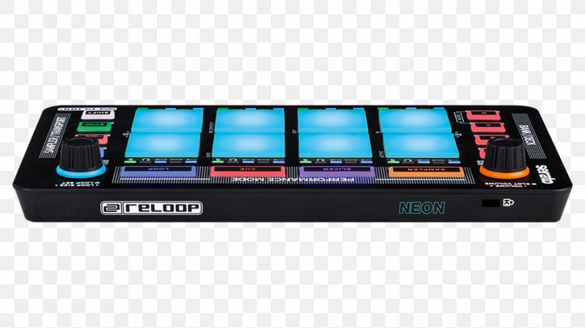 Reloop Neon Disc Jockey DJ Controller Audio Mixers MIDI, PNG, 960x540px, Reloop Neon, Audio, Audio Equipment, Audio Mixers, Controller Download Free