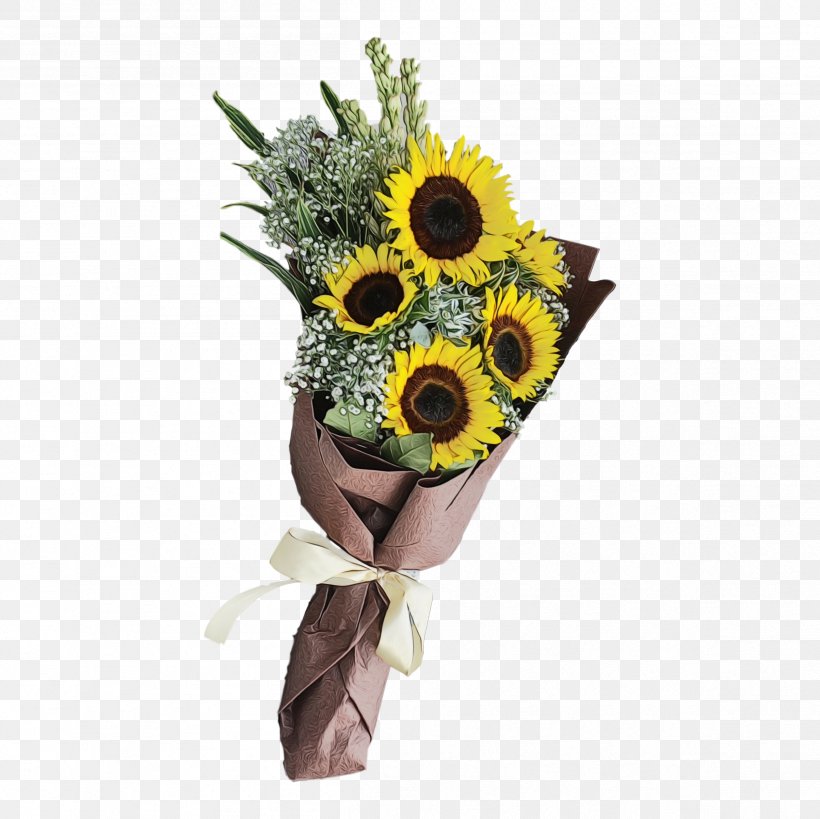 Sunflower, PNG, 2409x2408px, Watercolor, Bouquet, Cut Flowers, Floristry, Flower Download Free