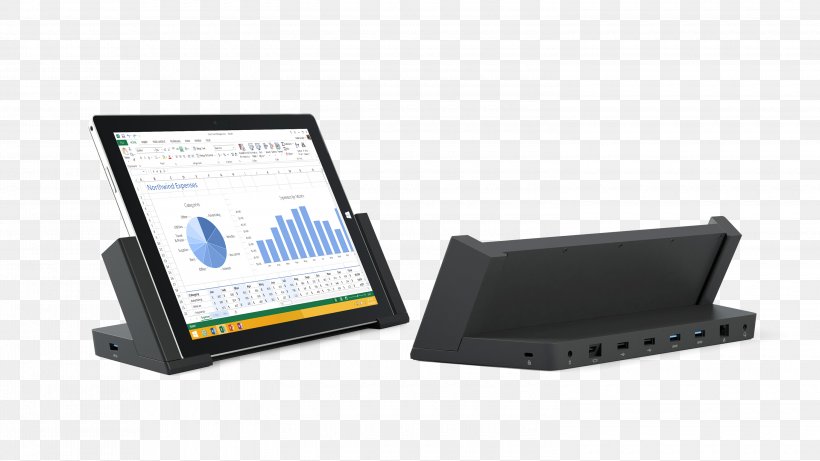 Surface Pro 3 Laptop Surface Pro 4 Docking Station Microsoft, PNG, 3000x1688px, Surface Pro 3, Communication, Computer, Computer Accessory, Computer Port Download Free