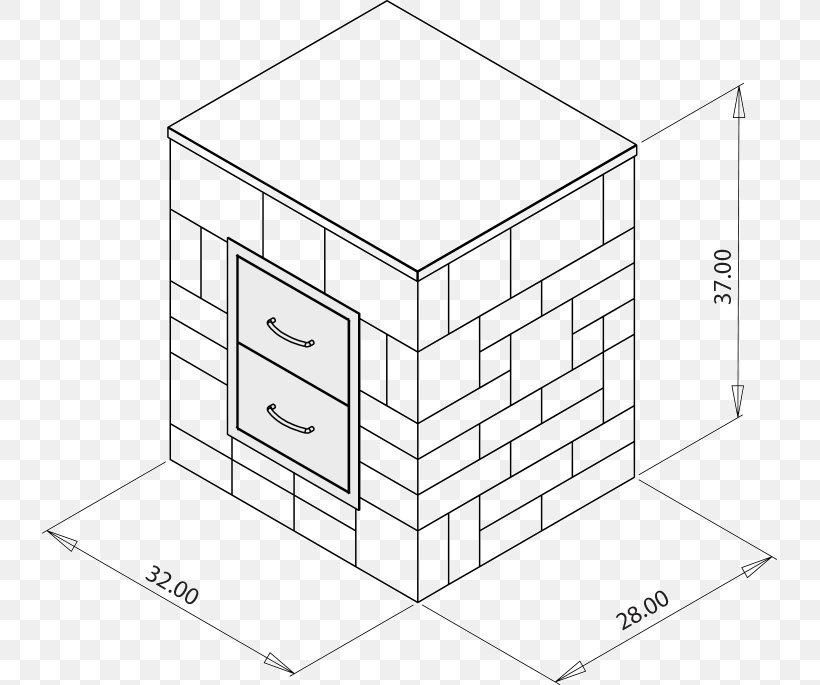 Brick Wall Architectural Engineering Kitchen Concrete Masonry Unit, PNG, 735x685px, Brick, Architectural Engineering, Area, Artwork, Black And White Download Free