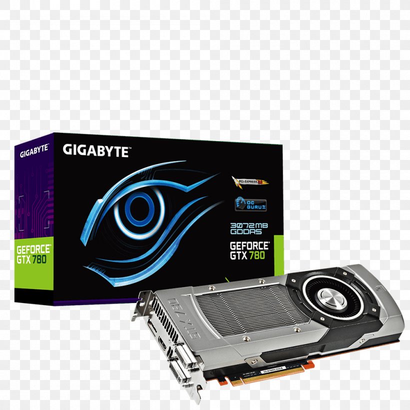 Graphics Cards & Video Adapters Gigabyte Technology NVIDIA GeForce GTX 780 GDDR5 SDRAM, PNG, 1000x1000px, Graphics Cards Video Adapters, Computer Component, Digital Visual Interface, Displayport, Electronic Device Download Free