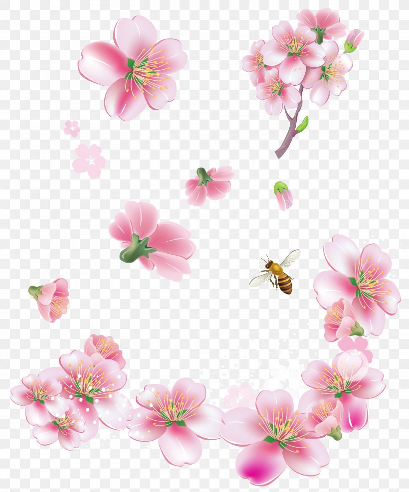 Pink Flowers Clip Art, PNG, 3019x3637px, Flower, Blossom, Branch, Cherry Blossom, Floral Design Download Free