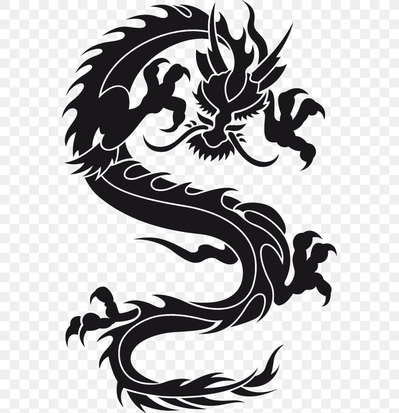 Car Wall Decal Bumper Sticker, PNG, 565x849px, Car, Art, Black And White, Bumper Sticker, Chinese Dragon Download Free
