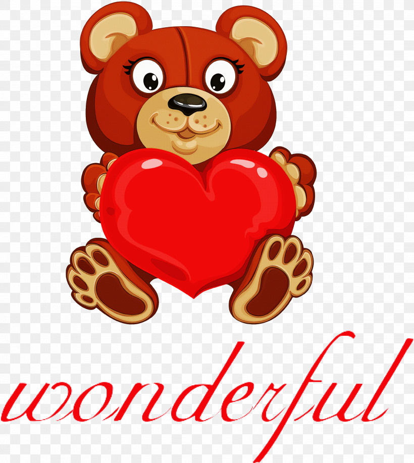 Wonderful Valentines Day, PNG, 2682x3000px, Wonderful, Bears, Cartoon, Drawing, Teddy Bear Download Free