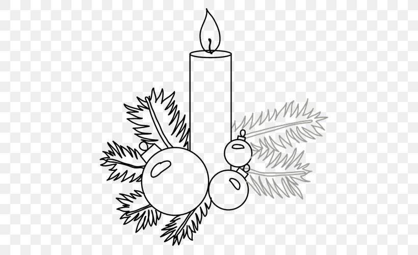 Christmas Decoration Christmas Ornament Drawing Candy Cane, PNG, 500x500px, Christmas Decoration, Artwork, Beak, Black And White, Branch Download Free