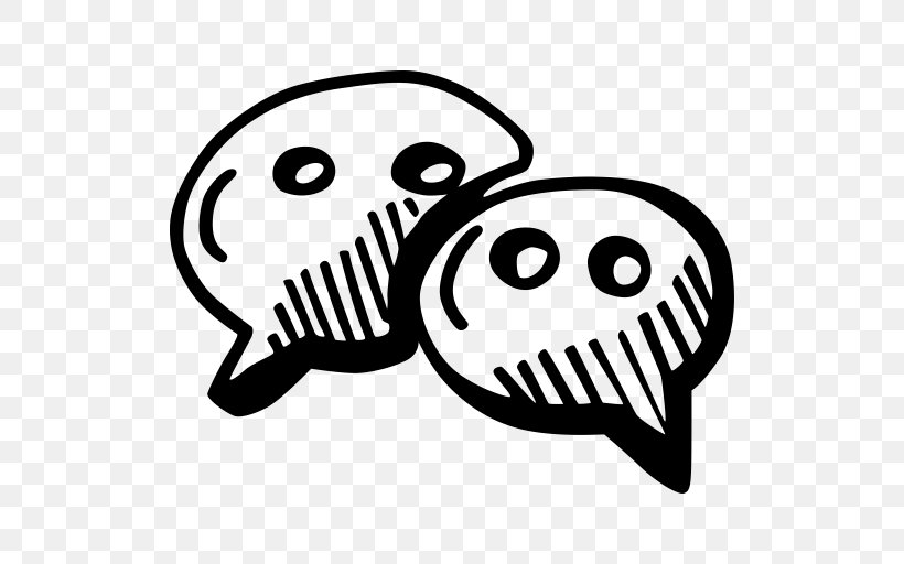 Social Media WeChat Online Chat, PNG, 512x512px, Social Media, Avatar, Black And White, Bone, Business Download Free