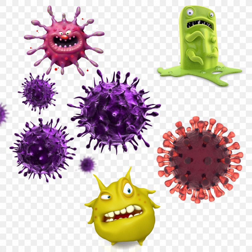 Virus Bacteria Infection, PNG, 1000x1000px, Virus, Bacteria, Bacteriophage, Cartoon, Flower Download Free