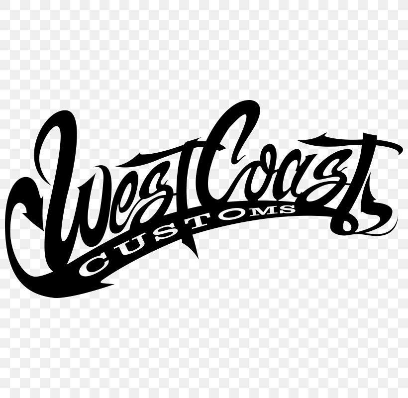 West Coast Of The United States West Coast Customs Logo Decal, PNG, 800x800px, West Coast Of The United States, Automotive Design, Black And White, Brand, Calligraphy Download Free