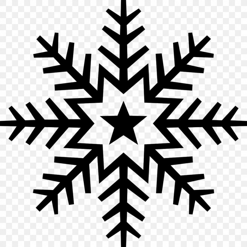 Snowflake Star Crystal Clip Art, PNG, 1024x1024px, Snowflake, Black And White, Christmas Ornament, Crystal, Leaf Download Free
