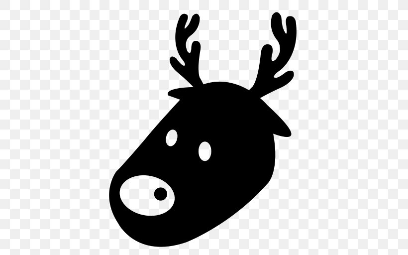 Reindeer Christmas Clip Art, PNG, 512x512px, Reindeer, Animal, Antler, Black And White, Christmas Download Free