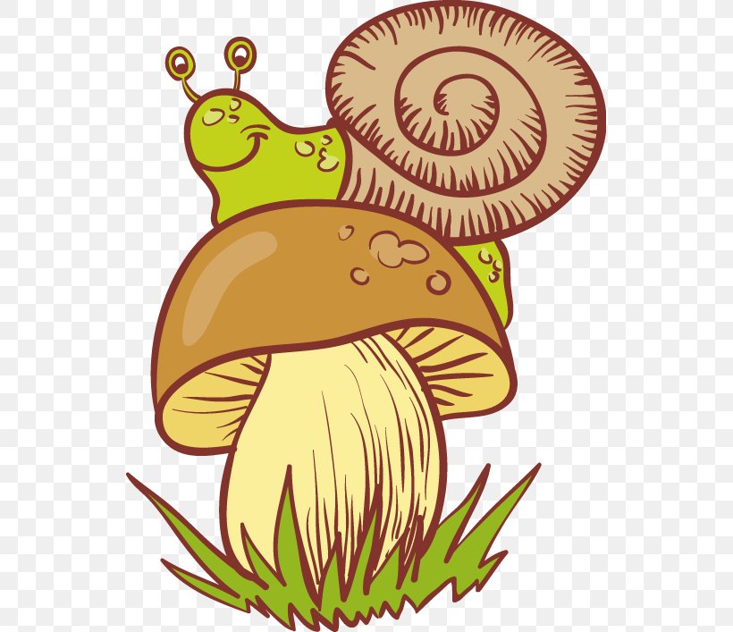 Snail Clip Art Mushroom Image, PNG, 537x707px, Snail, Artwork, Cartoon, Data, Drawing Download Free