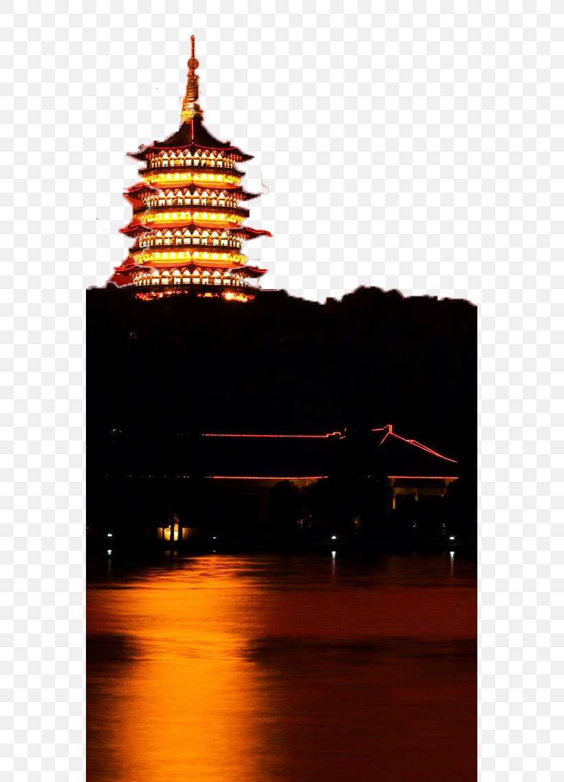 West Lake Leifeng Pagoda, PNG, 569x1136px, West Lake, Designer, Dusk, Evening, Hangzhou Download Free