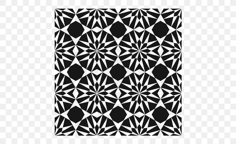 Black And White Mosaic Pattern, PNG, 500x500px, Black And White, Art, Black, Coloring Book, Geometric Shape Download Free