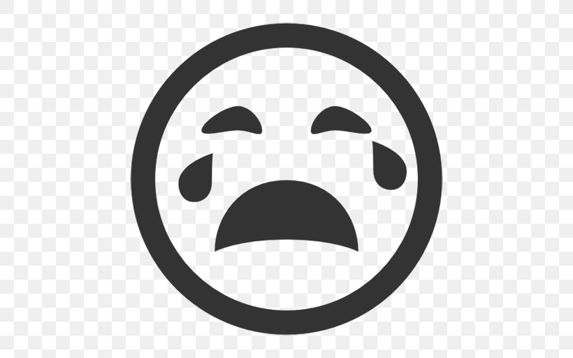 Emoticon Smiley, PNG, 512x512px, Emoticon, Black And White, Crying, Face, Facial Expression Download Free