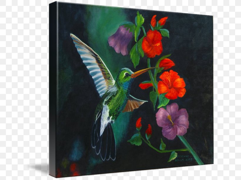 Painting Hummingbird M, PNG, 650x613px, Painting, Bird, Fauna, Flower, Hummingbird Download Free