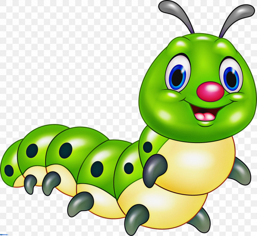 Caterpillar Insect Cartoon Green Larva, PNG, 3000x2759px, Caterpillar, Animal Figure, Animation, Cartoon, Green Download Free