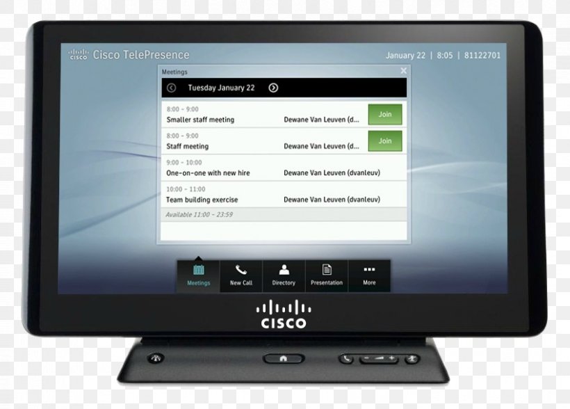 Cisco TelePresence Remote Presence Cisco Systems Touchscreen Product Manuals, PNG, 848x609px, Cisco Telepresence, Brand, Cisco Systems, Computer Monitor, Computer Software Download Free