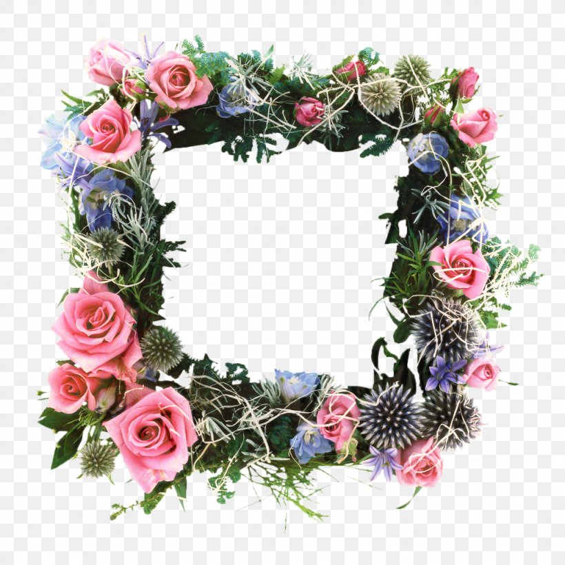 Floral Wreath Frame, PNG, 1024x1024px, Floral Design, Artificial Flower, Borders And Frames, Christmas Decoration, Cut Flowers Download Free