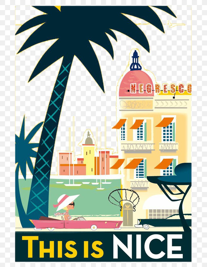 Nice French Riviera Poster Illustrator Illustration, PNG, 736x1057px, Nice, Advertising, Area, Art, Art Deco Download Free