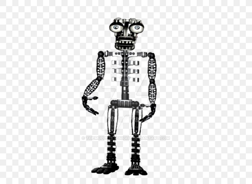 Five Nights At Freddy's 2 Endoskeleton Animatronics, PNG, 600x600px, Endoskeleton, Animatronics, Black And White, Figurine, Human Body Download Free
