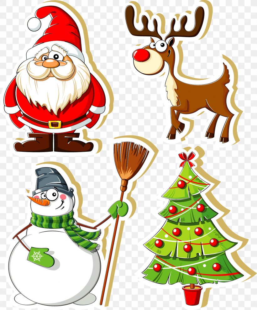 Santa Claus Christmas Sticker Illustration, PNG, 1282x1547px, Santa Claus, Christmas, Christmas Card, Christmas Decoration, Christmas Ornament Download Free