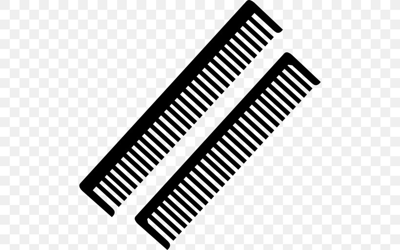 Comb Hairstyle Hairdresser Beauty Parlour, PNG, 512x512px, Comb, Beauty Parlour, Black, Black And White, Black Hair Download Free