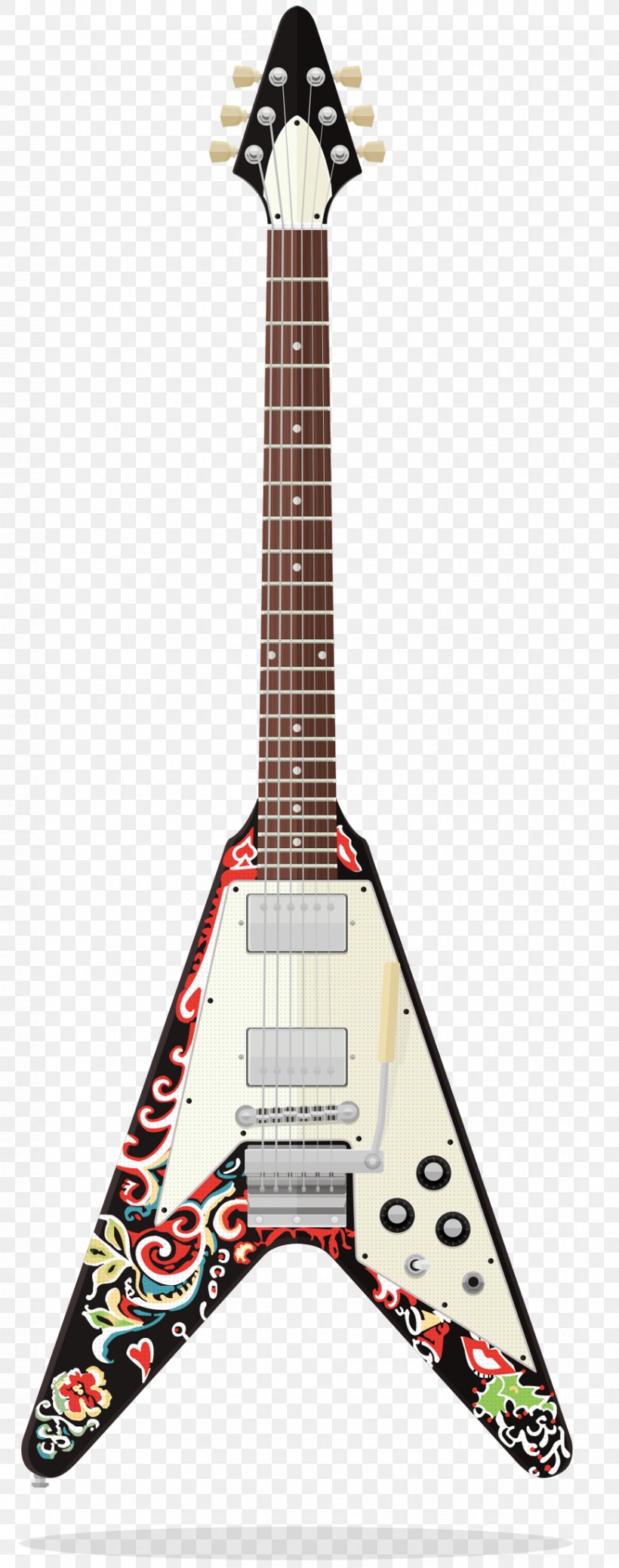 Electric Guitar Gibson Flying V Gibson Les Paul Studio Gibson Firebird, PNG, 868x2200px, Watercolor, Cartoon, Flower, Frame, Heart Download Free
