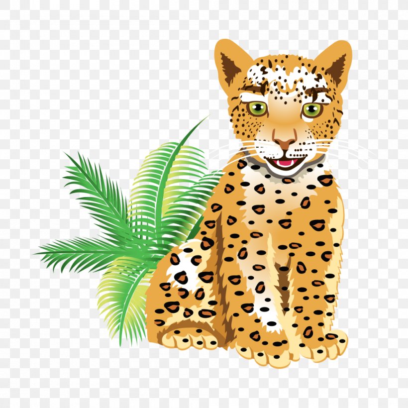 Leopard Cartoon Tiger Clip Art, PNG, 1000x1000px, Leopard, Art, Big Cat, Big Cats, Carnivoran Download Free