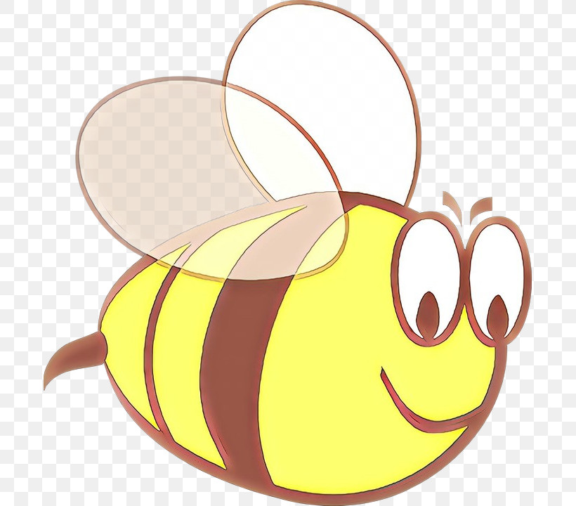 Yellow Cartoon Smile Membrane-winged Insect Honeybee, PNG, 695x720px, Yellow, Cartoon, Ear, Honeybee, Membranewinged Insect Download Free