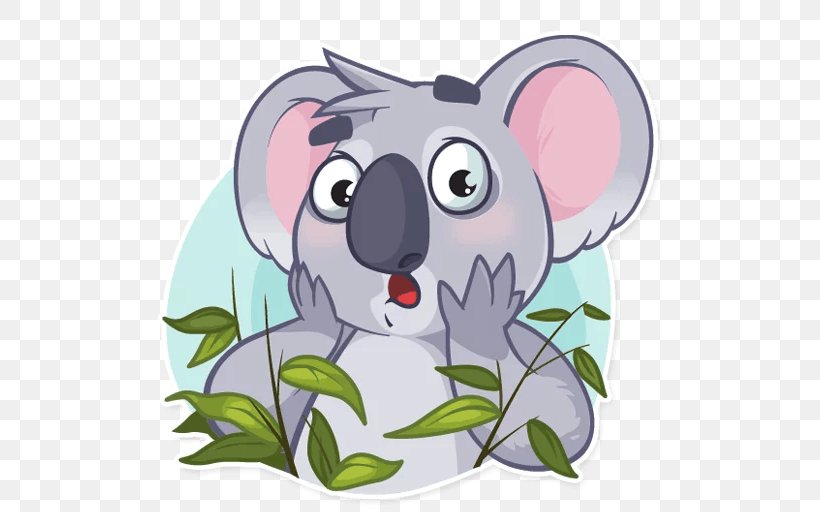 Koala Bear Sticker Telegram Marsupial, PNG, 512x512px, Koala, Animal, Bear, Carnivoran, Cartoon Download Free