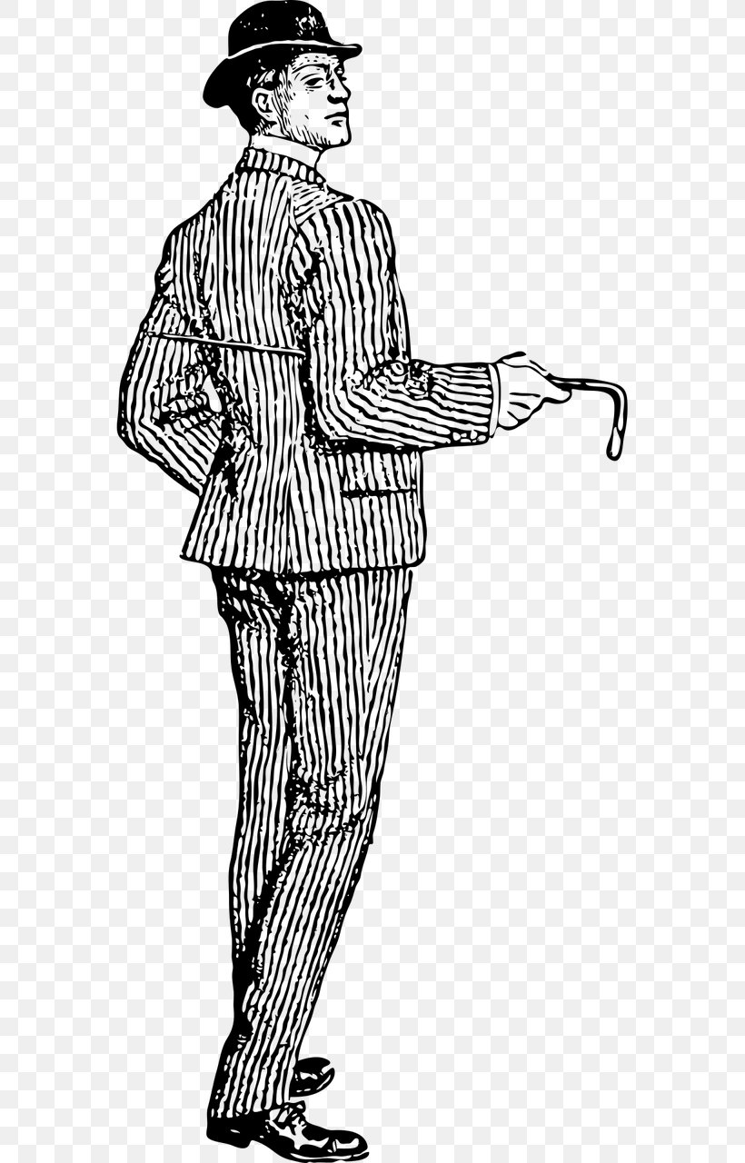 Dapper ORM Walking Stick Clothing Clip Art, PNG, 640x1280px, Dapper Orm, Art, Black And White, Clothing, Costume Download Free