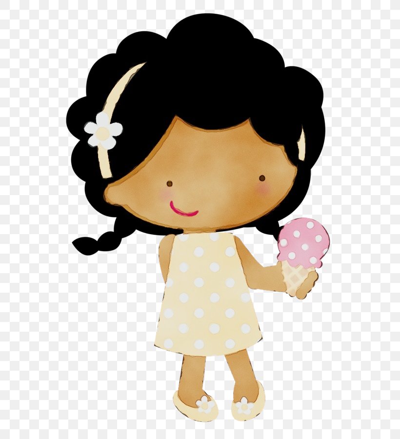 Ice Cream Background, PNG, 630x900px, Watercolor, Art, Black Hair, Brown Hair, Cartoon Download Free