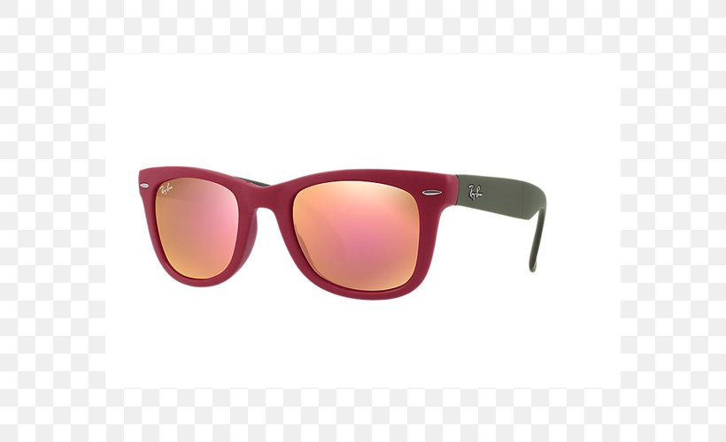 Ray-Ban Wayfarer Folding Flash Lenses Sunglasses Ray-Ban Original Wayfarer Classic, PNG, 582x500px, Rayban, Aviator Sunglasses, Eyewear, Glasses, Magenta Download Free