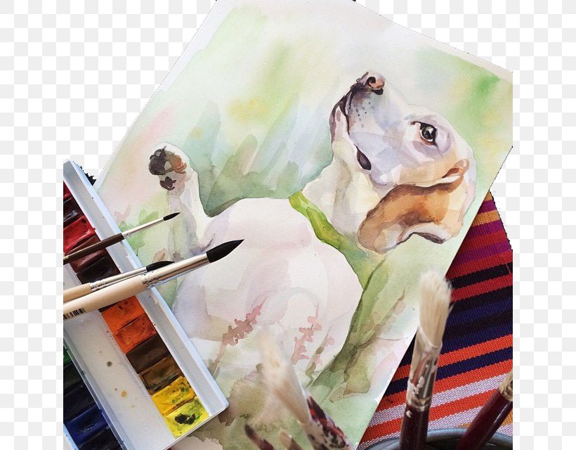 Watercolor Painting Drawing Board Paintbrush Oil Painting, PNG, 640x640px, Watercolor Painting, Brush, Dog, Dog Like Mammal, Drawing Download Free