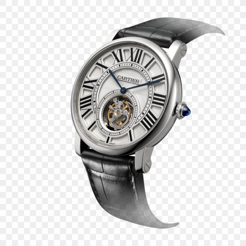Watch Tourbillon Cartier Clock Silver, PNG, 1000x1000px, Watch, Brand, Carat, Cartier, Clock Download Free