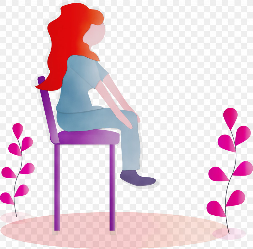 Pink Sitting Furniture Play, PNG, 3000x2954px, Modern Girl, Furniture, Paint, Pink, Play Download Free
