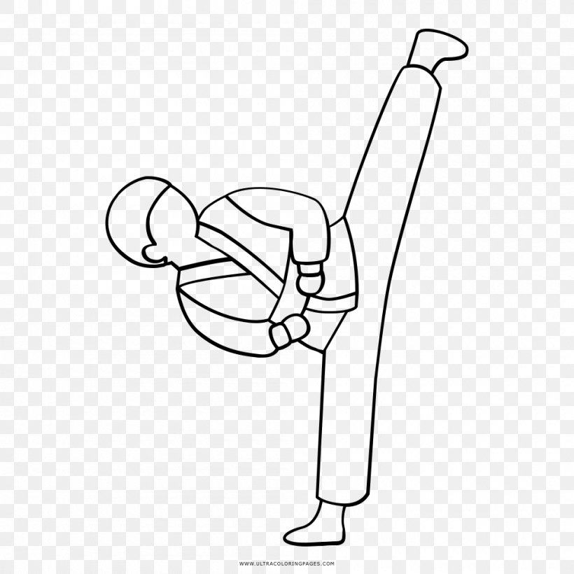 Drawing Karate Taekwondo Coloring Book Sport, PNG, 1000x1000px, Watercolor, Cartoon, Flower, Frame, Heart Download Free
