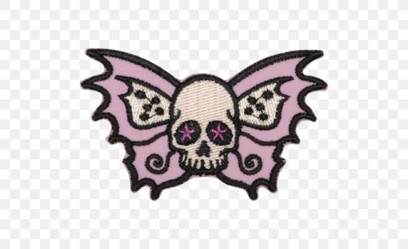 Skull BAT-M Pink M, PNG, 500x500px, Skull, Bat, Batm, Bone, Butterfly Download Free