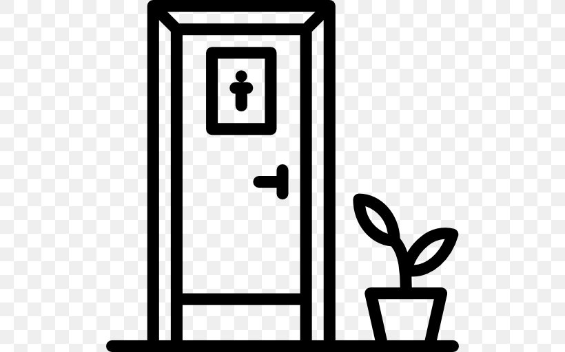 Toilet Bathroom Door, PNG, 512x512px, Toilet, Area, Bathroom, Black And White, Door Download Free