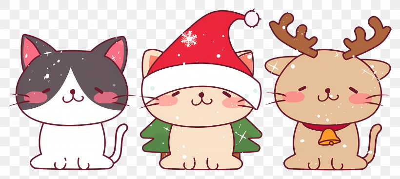 Christmas Animal - Cute Cartoon Christmas Cats In Festive Costumes PNG