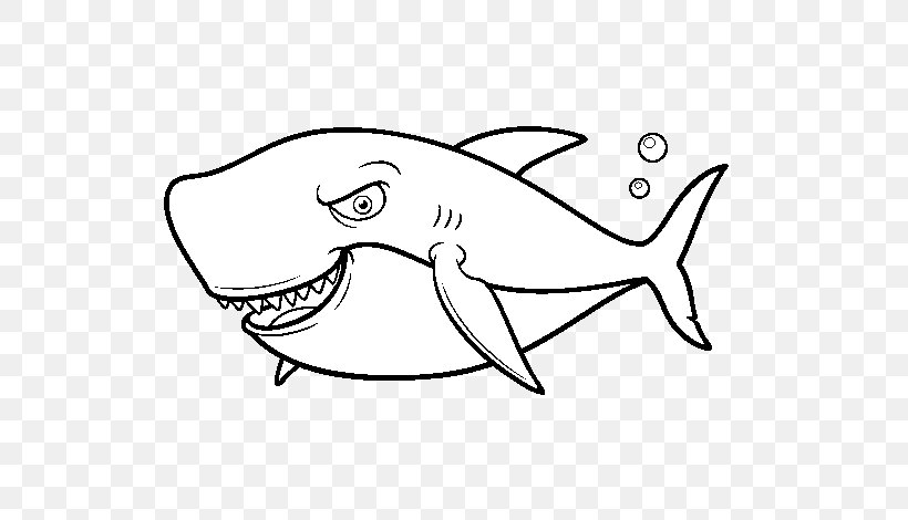 Great White Shark Drawing Coloring Book Illustration, PNG, 600x470px, Shark, Animal, Area, Artwork, Beak Download Free