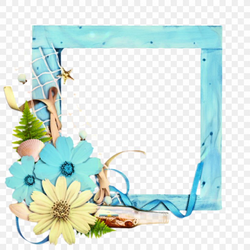 Background Flowers Frame, PNG, 850x850px, Floral Design, Aqua, Cut Flowers, Flower, Picture Frame Download Free