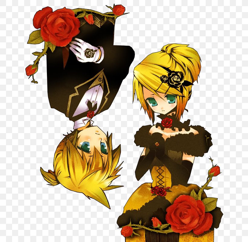 Vocaloid Kagamine Rin/Len Cartoon Story Of Evil, PNG, 711x800px, Watercolor, Cartoon, Flower, Frame, Heart Download Free