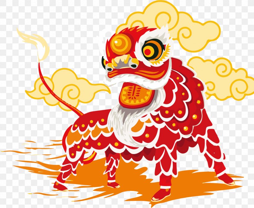 Lion Dance Chinese New Year Dragon Dance, PNG, 1668x1365px, Lion, Art, Beak, Bird, Chicken Download Free
