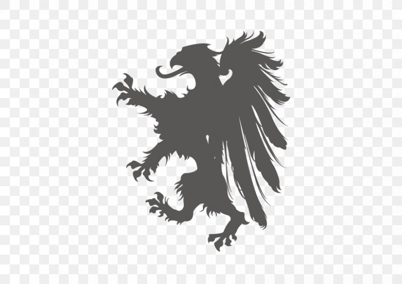 Lion Griffin, PNG, 842x596px, Lion, Bird, Bird Of Prey, Black, Black And White Download Free