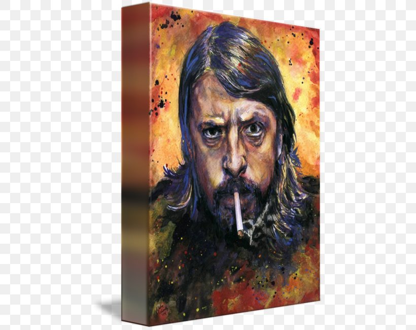 Watercolor Painting Self-portrait Foo Fighters Art, PNG, 455x650px, Watercolor Painting, Acrylic Paint, Art, Artist, Artwork Download Free